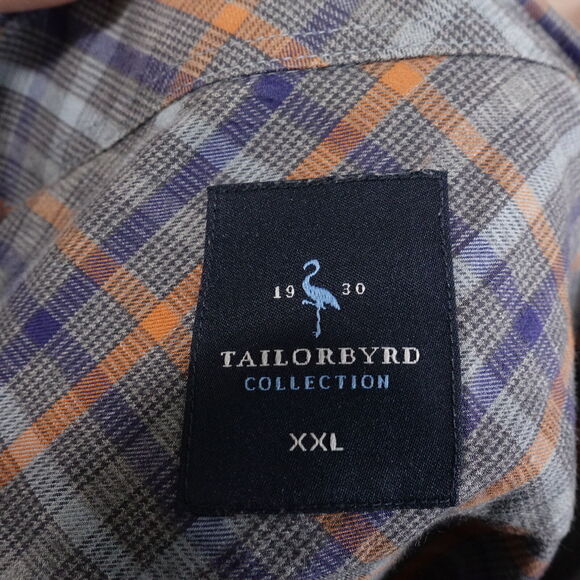 TAILORBYRD COLLECTION LONG SLEEVE PLAID BUTTON DOWN SHIRT MENS 2XL XXL - Picture 6 of 7